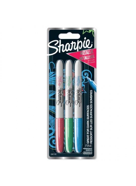 Sharpie Markör Permanent Metalik Kırmızı Yeşil Mavi 3 Lü Bls 2067103