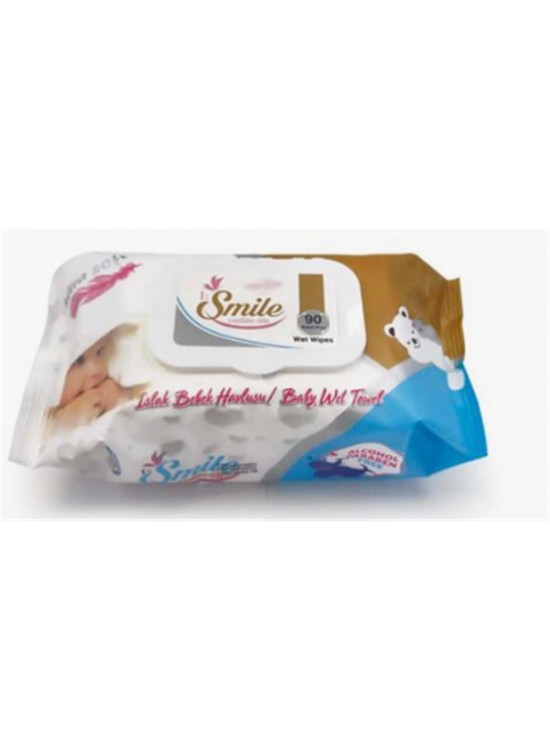 Smile 90LI Islak Mendil (Alcohol&Paraben Free) (Islak Bebek Havlusu)