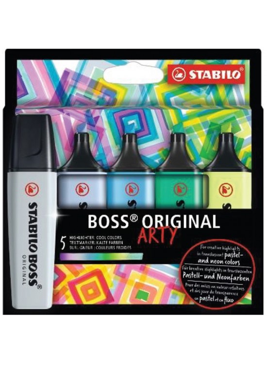 Stabilo Fosforlu Kalem Boss Arty Soğuk Renkler 5 Li Set 70/5-02-2-20