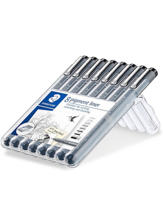 Staedtler Pıgment Liner Siyah 8 Lİ Set 308 SB8