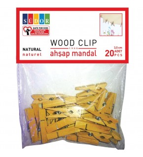 Südor Ahşap Mandal Büyük 3,5 Cm 20 Li Renkli BS130