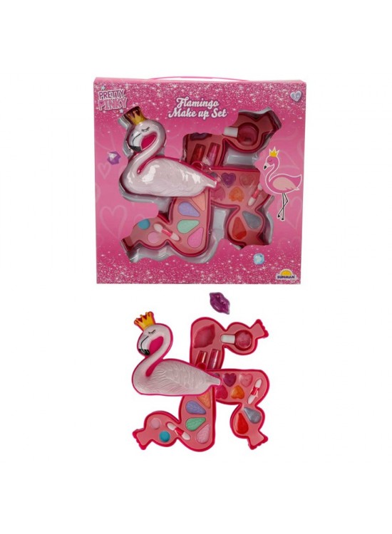 Sunman Oyuncak Flamingo Şekilli 3 Katlı Makyaj Güzellik Seti