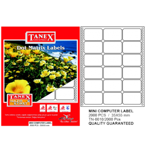 Tanex Sürekli Form Etiket 2000 Lİ 35x55