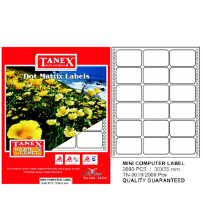 Tanex Sürekli Form Etiket 2000 Lİ 35x55