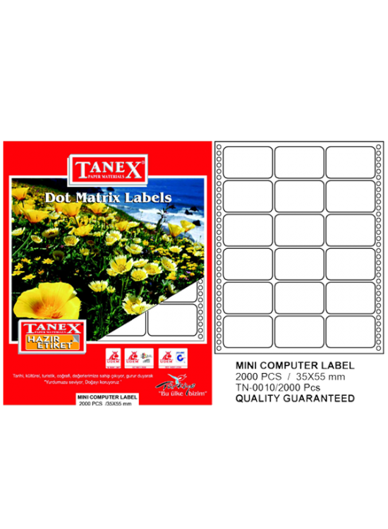 Tanex Sürekli Form Etiket 2000 Lİ 35x55