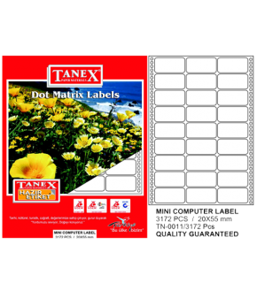 Tanex Sürekli Form Etiket 3172 Lİ 20x55