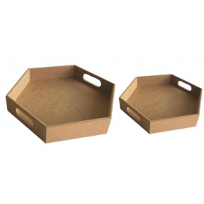 Tepsi Altıgen Tepsi Set 2 li 35x35 31x31