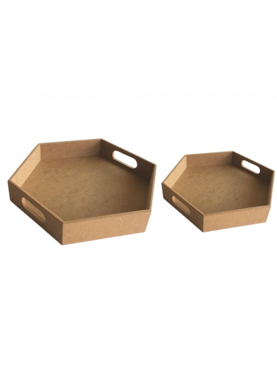 Tepsi Altıgen Tepsi Set 2 li 35x35 31x31