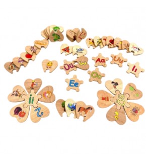 Tofema Ahşap Puzzle Sesli Harfleri Tanıyorum 