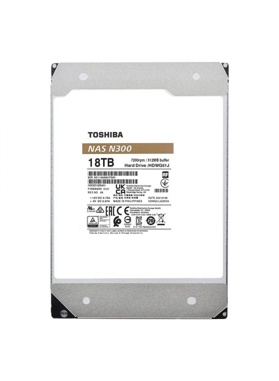 Toshiba 18TB N300 HDWG51JUZSVA 7200 Rpm 512MB Sata-3 Nas Diski