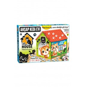 Totteriq Ahşap Boyama Kedi Evi 3006