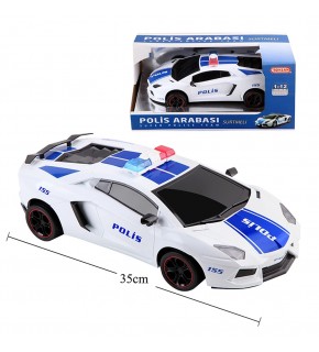 Toysan Oyuncak Sürtmeli Polis Arabası 1:12 Police Car
