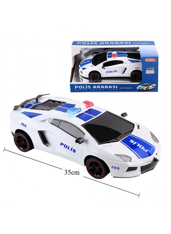 Toysan Oyuncak Sürtmeli Polis Arabası 1:12 Police Car