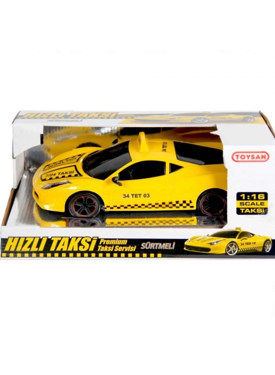Toysan Oyuncak Sürtmeli Sarı Taksi 1:16 Taxi Car