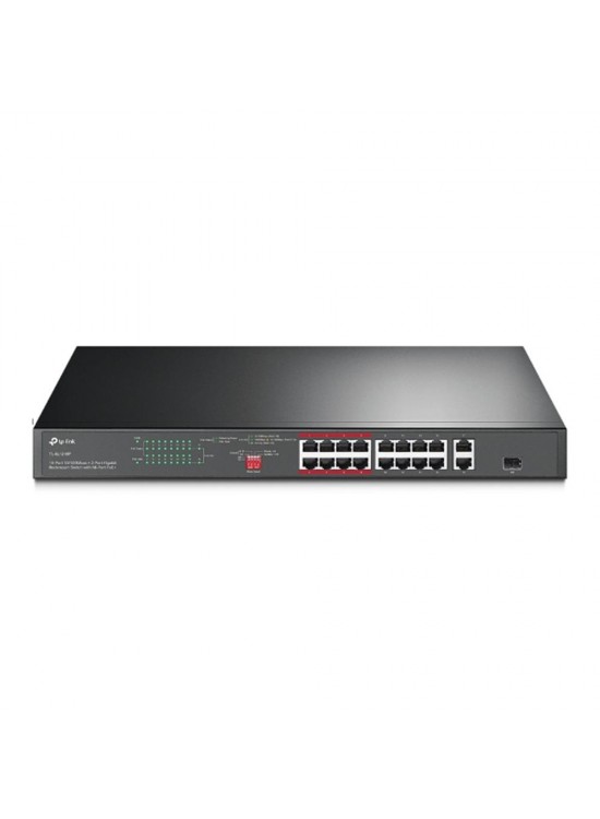 Tp-Link TL-SL1218P 16 Port 10-100 2 Port 10-100-1000 Mbps Poe+ Switch 2 Port SFP Rack Mount