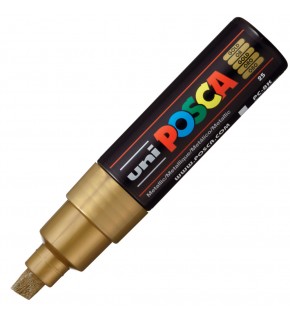 Uni-Ball Posca 8.0 Su Bazlı Poster Markörü Altın PC-8K (1 Adet)