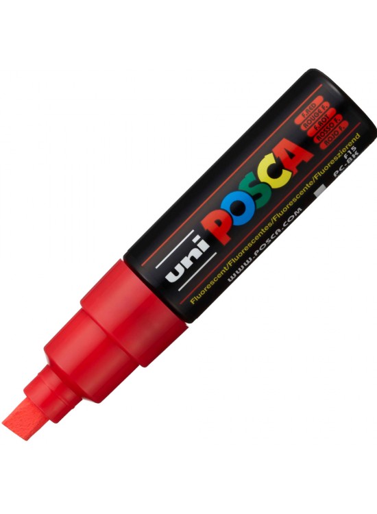 Uni-Ball Posca 8.0 Su Bazlı Poster Markörü F.Kırmızı PC-8K (1 Adet)