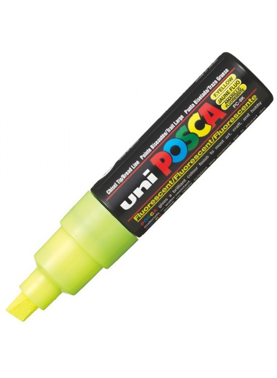Uni-Ball Posca 8.0 Su Bazlı Poster Markörü F.Sarı PC-8K (1 Adet)