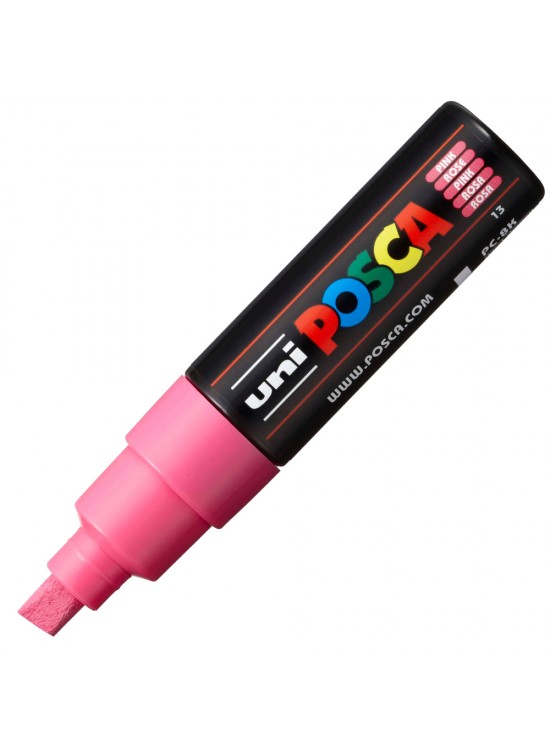 Uni-Ball Posca 8.0 Su Bazlı Poster Markörü Pembe PC-8K (1 Adet)