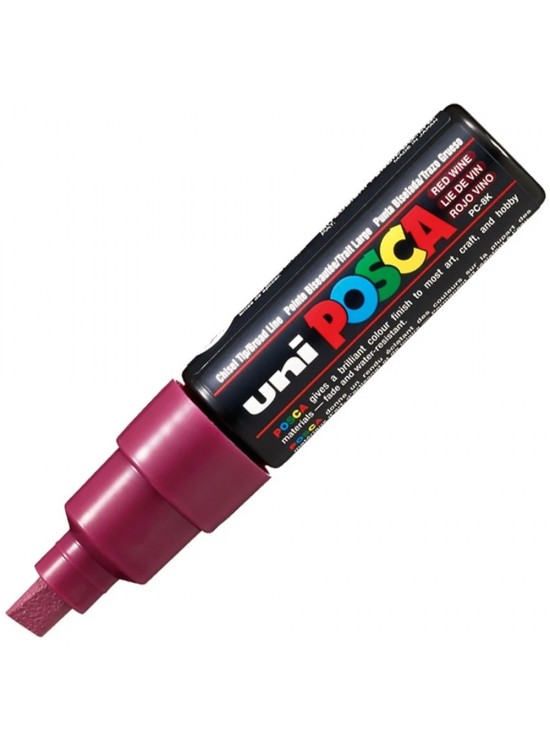 Uni-Ball Posca 8.0 Su Bazlı Poster Markörü Şarap Kırmızı PC-8K (1 Adet)