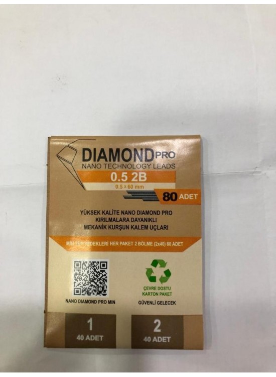 Uni-Ball Versatil Kalem Yedeği Nano Dıomand Pro 2B 0.5 MM 80 Li Ndp-05-80 2B