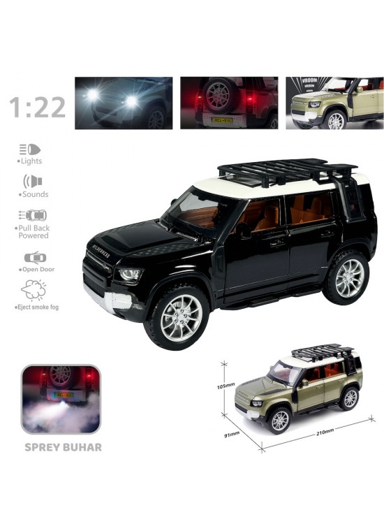Vardem Oyuncak Çek Bırak 1:22 Sesli Ve Işıklı Buharlı Df Jeep VRD-HCL-510A