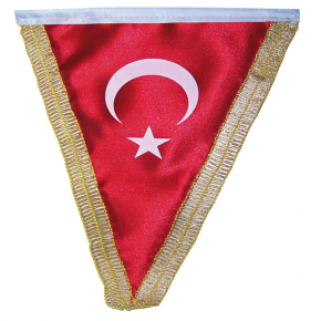 Vatan Masa Bayrağı Türk Üçgen Simli 15x22.5 VT203 (1 Adet)
