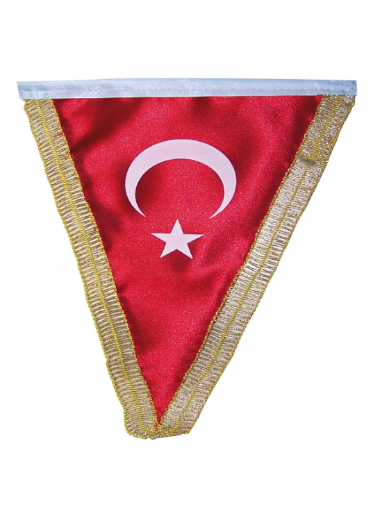 Vatan Masa Bayrağı Türk Üçgen Simli 15x22.5 VT203 (1 Adet)