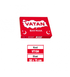 Vatan Türk Bayrağı Polyester 50x75 Vt104