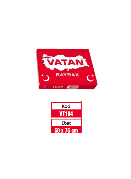 Vatan Türk Bayrağı Polyester 50x75 Vt104