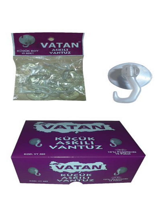 Vatan Vantuz Kancalı 10 Lu Küçük VT403