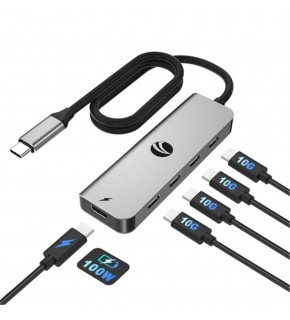 Vcom CUE11S-Gray Type-C To 4-Usb-C (10GBps)+Pd 3.0 100W Çoklayıcı