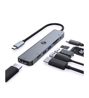 Vcom CUE39 Type-C To Hdmi(4K@60Hz)+Hdmi(1080P@60Hz)+Usb3.0+SD2.0+TF2.0+Pd 3.0 100W Çoklayıcı