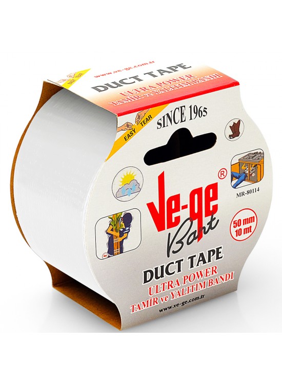 Vege Özel Amaçlı Bant Tamir ve Yalıtım Power Ducttape 50x10 Beyaz