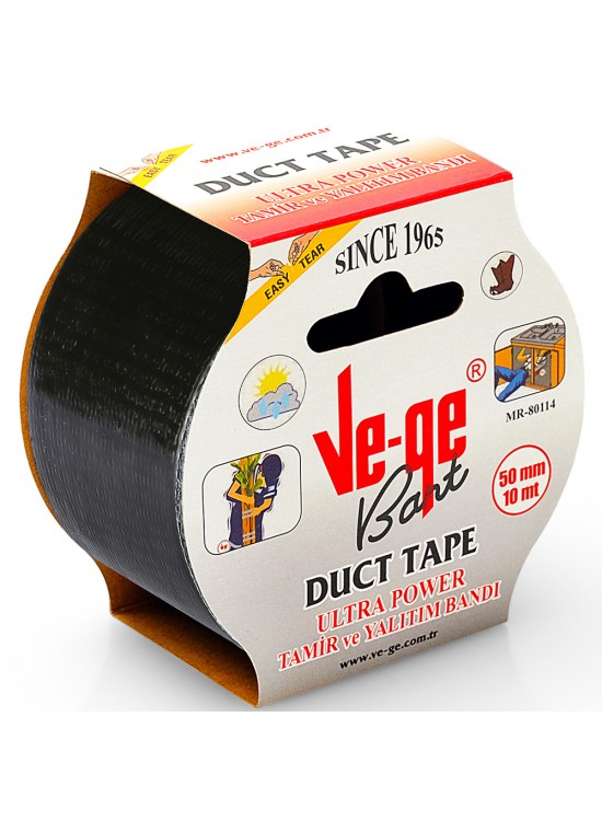 Vege Özel Amaçlı Bant Tamir ve Yalıtım Power Ducttape 50x10 Siyah