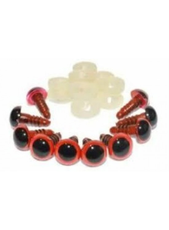 Vidalı Göz 10mm Kırmızı (1 Adet)