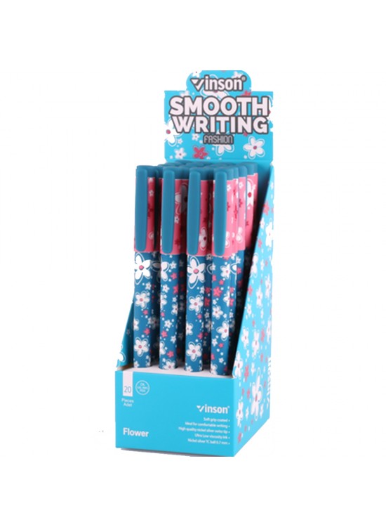 Vinson Jel Kalem Fashıon Flower Desenli 20 Li A18