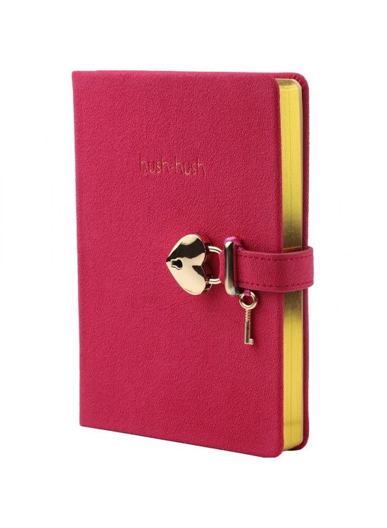 Vj Defter Hush Hush Kilitli 13x18 80 GR 160 YP Çizgili Fuşya 1330