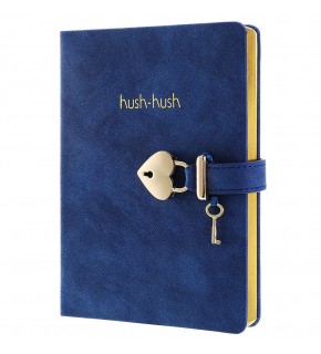 Vj Defter Hush Hush Kilitli 13x18 80 GR 160 YP Çizgili Mavi 1331