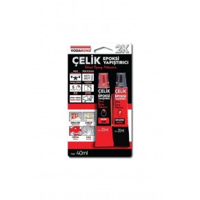Vodaband 20ML+20ML Çelik Epoksi Yapıştırıcı Siyah+Beyaz(Reçine+Sertleştirici)