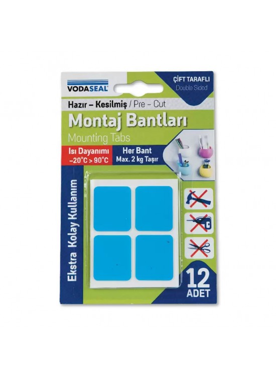 Vodaseal Montaj Bandı 25 X 30 Mm Mavi Beyaz 3447