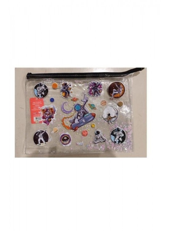 Vuki Fermuarlı Şeffaf Dosya Sulu A4 Astronot 1/S VK-0073-07